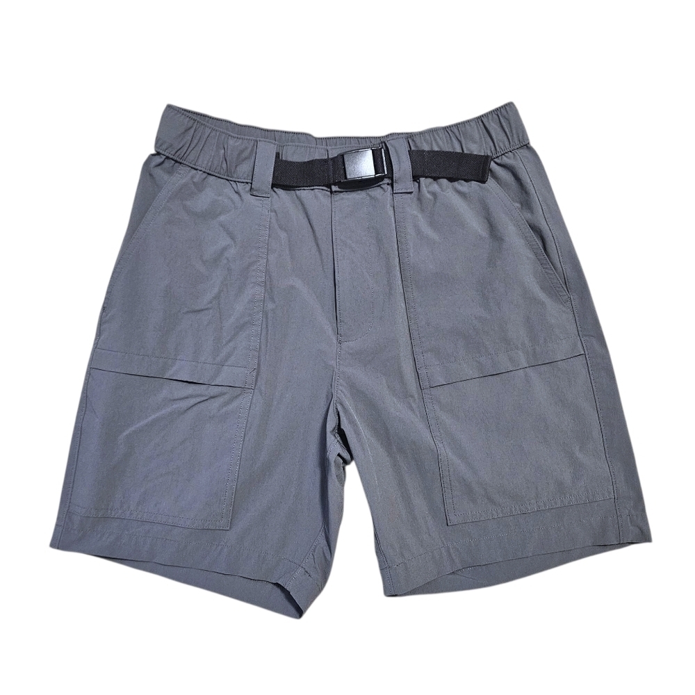 Sonoma Mens Outdoor Utility Shorts Gray Sz 32 Belted Nylon Stretch Cargo Pockets